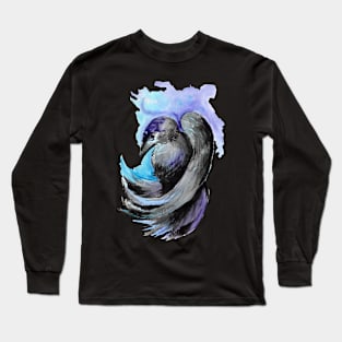 watercolour raven artwork - gothic art and designs Long Sleeve T-Shirt